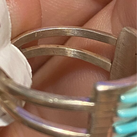 Ring Size 7.5 Turquoise Sterling Silver 925 Women Semi-Precious Stone - Picture 8 of 10